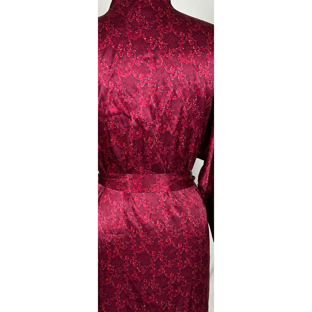 Sophia by Delicates Medium Raspberry Pink Floral Robe Polyester Pockets - Picture 8 of 11